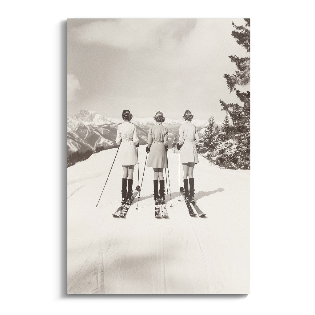 "VINTAGE GLAMOUR SKIERS"