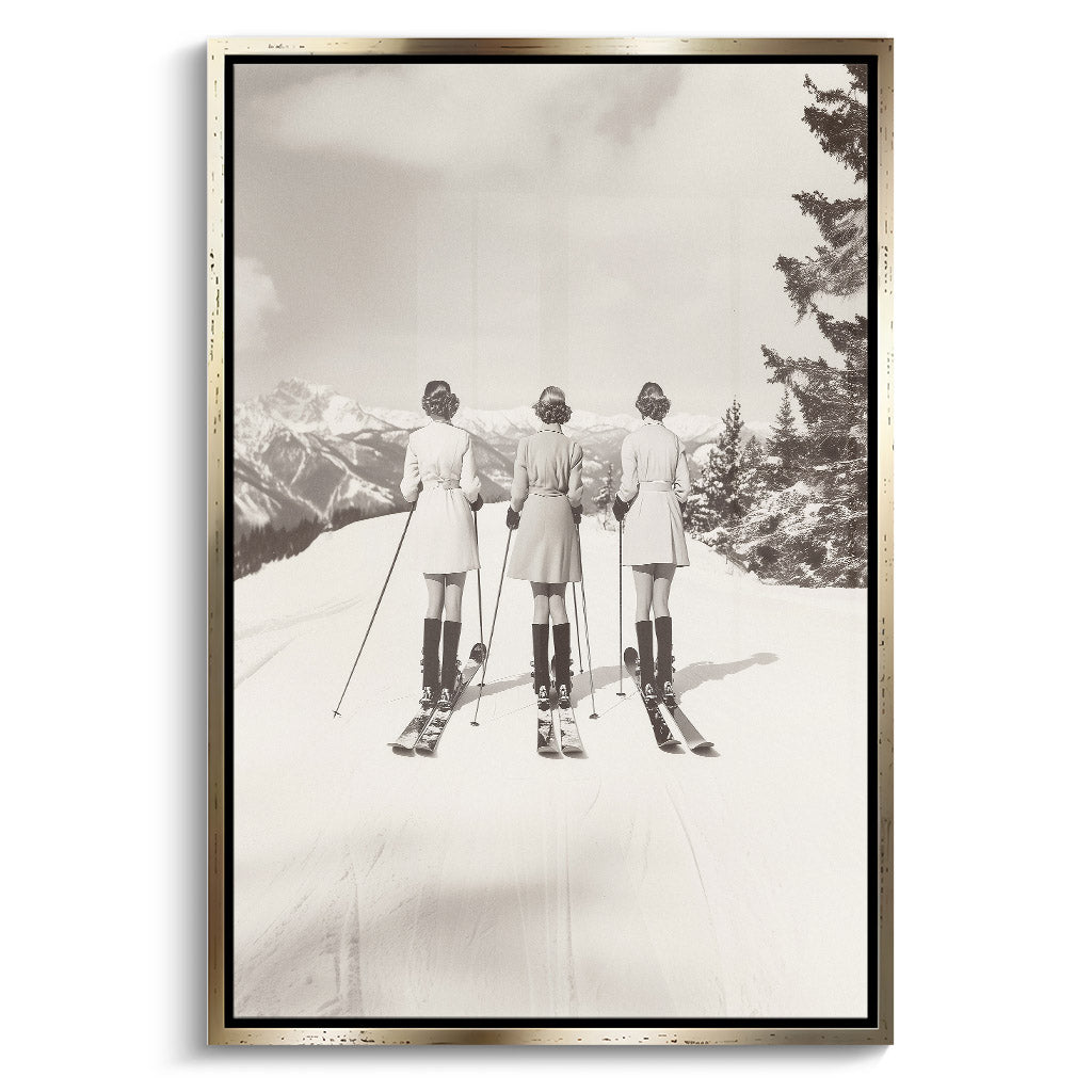 "VINTAGE GLAMOUR SKIERS"