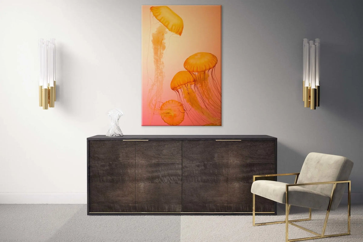 "FIRE ORANGE JELLYFISH" - Art For Everyone