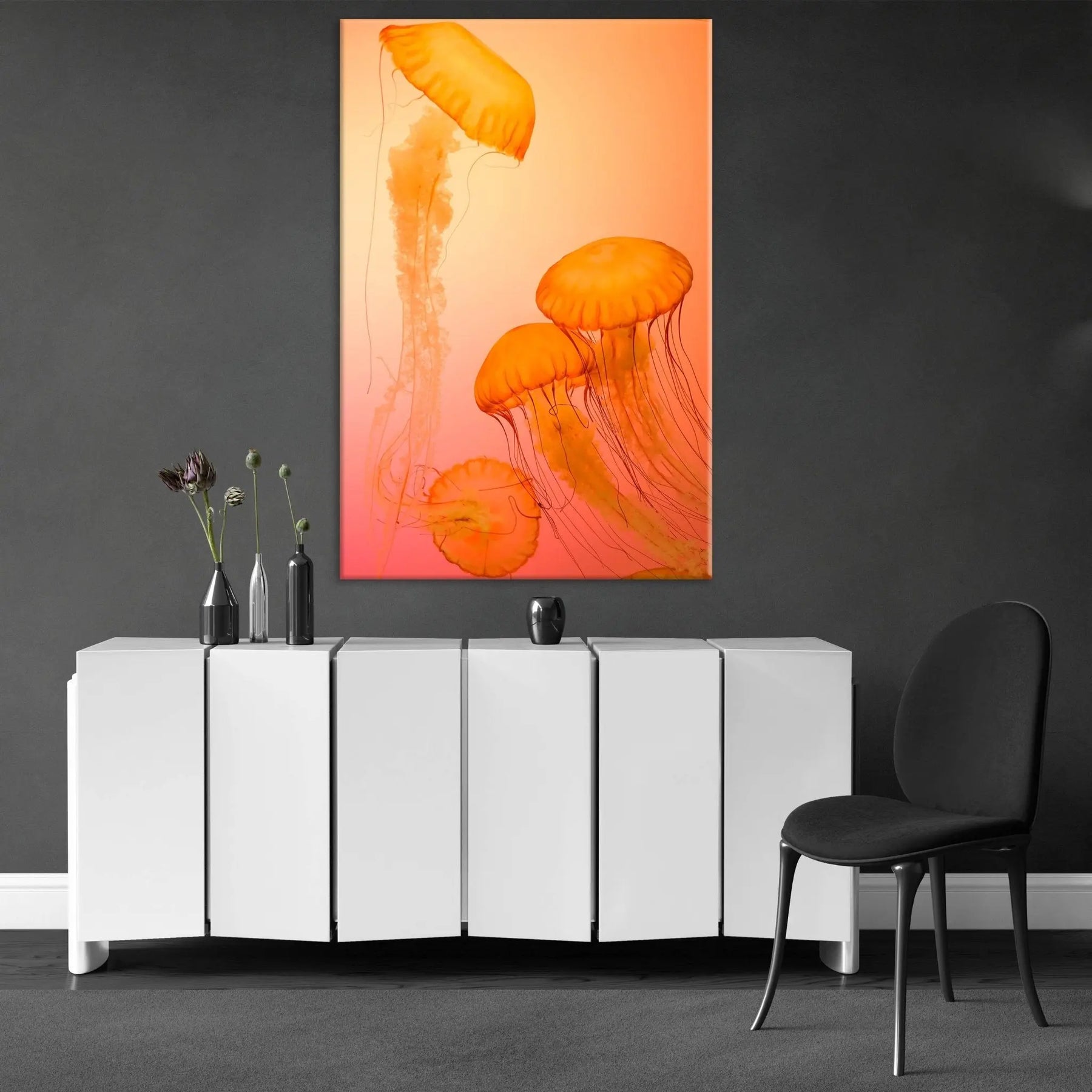 "FIRE ORANGE JELLYFISH" - Art For Everyone