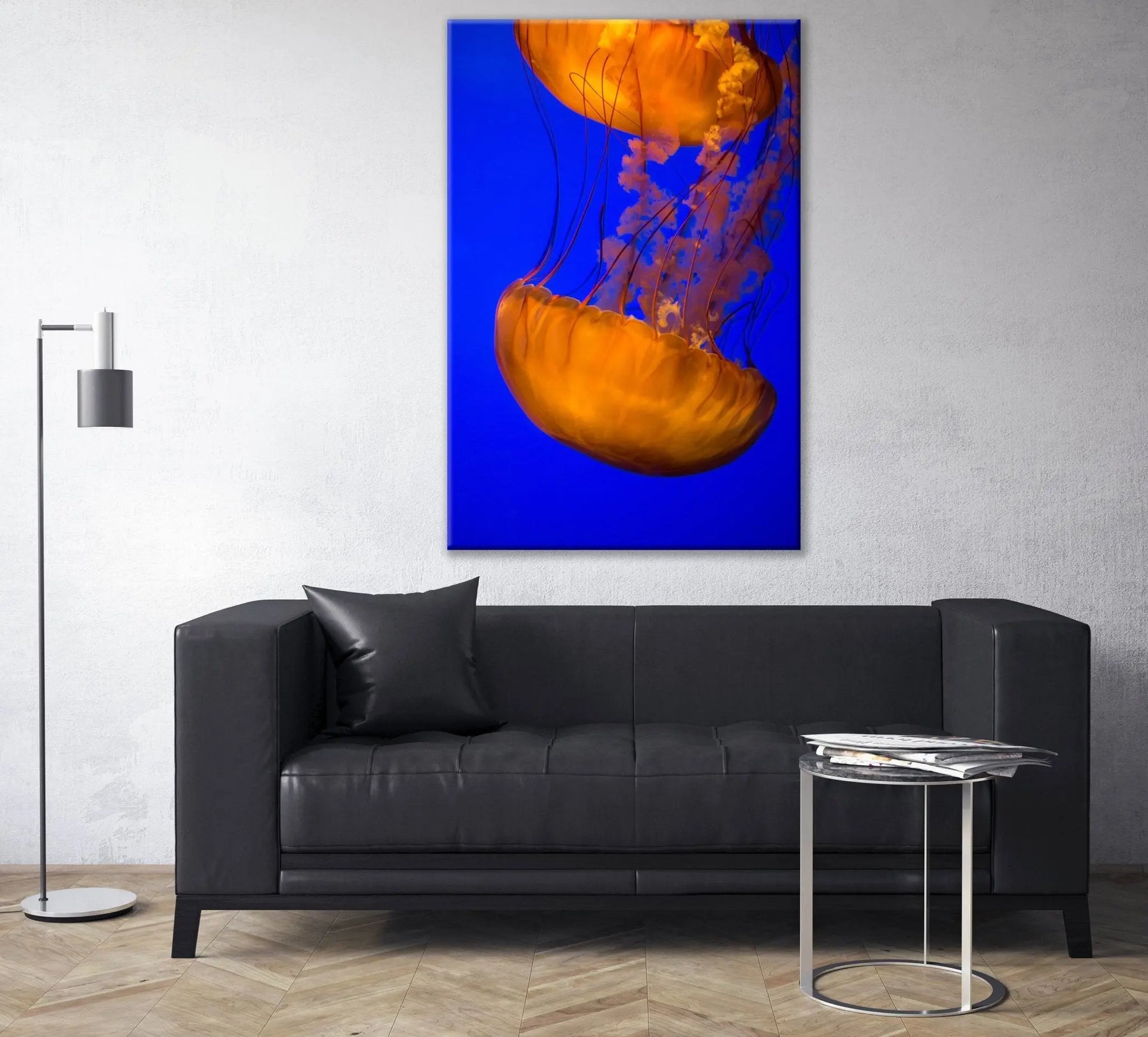 "ORANGE BLUE JELLYFISH" - Art For Everyone