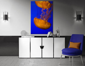 "ORANGE BLUE JELLYFISH" - Art For Everyone